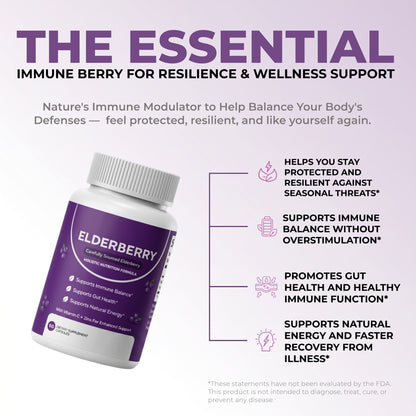 Elvera Gut Support Complex with Elderberry, Zinc & Vitamin C